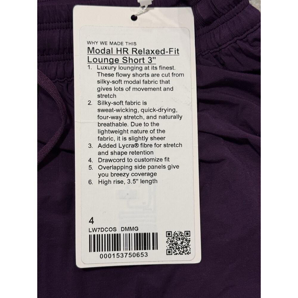 NWT Lululemon Modal Relaxed Fit Cropped Short Sleeve Sz 6 & Lounge Shorts Sz 4 - Picture 4 of 9